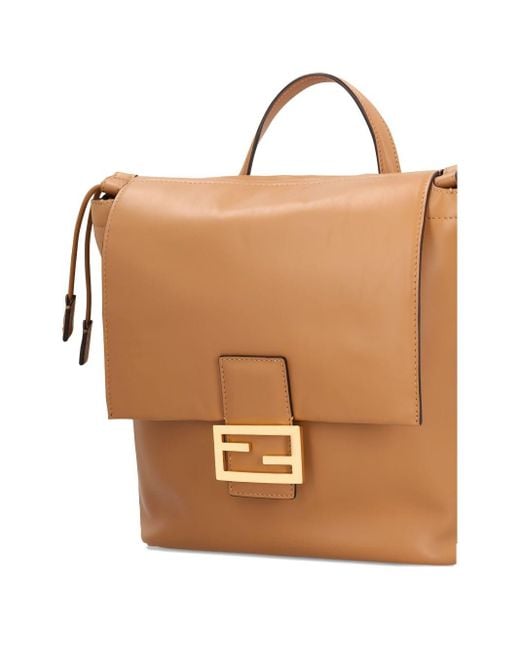 Fendi Natural Ff-Clasp Backpack