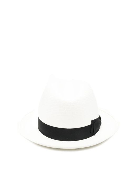 Borsalino White Logo Fedora Hat
