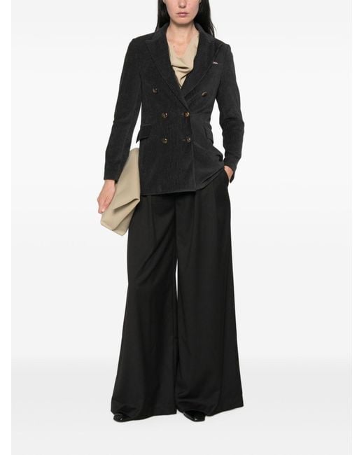 Circolo 1901 Black Cotton Double-Breasted Jacket