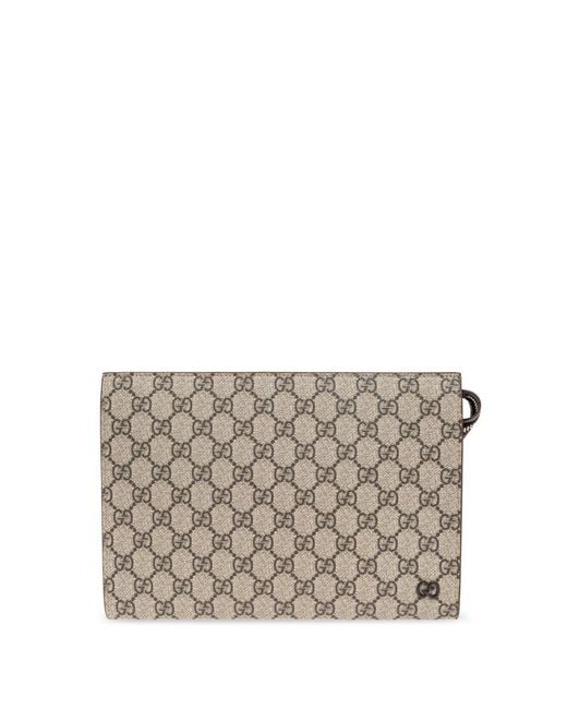 Gucci Gray Gg Zipped Pouch for men