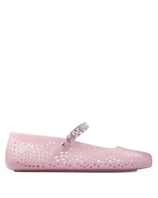 Jimmy Choo Pink The Jelly Glittered Ballets