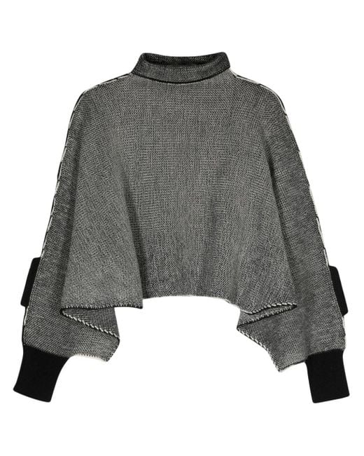 Issey Miyake Gray Ribbed-knit Wool Jumper