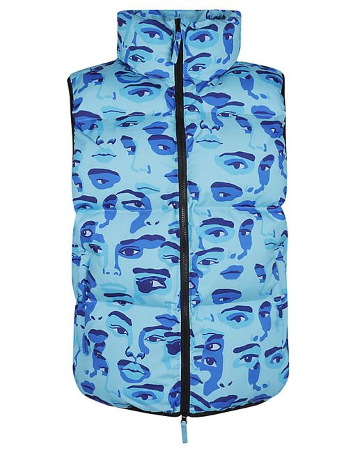 Kidsuper Face Camo Puffer Vest in Blue for Men | Lyst