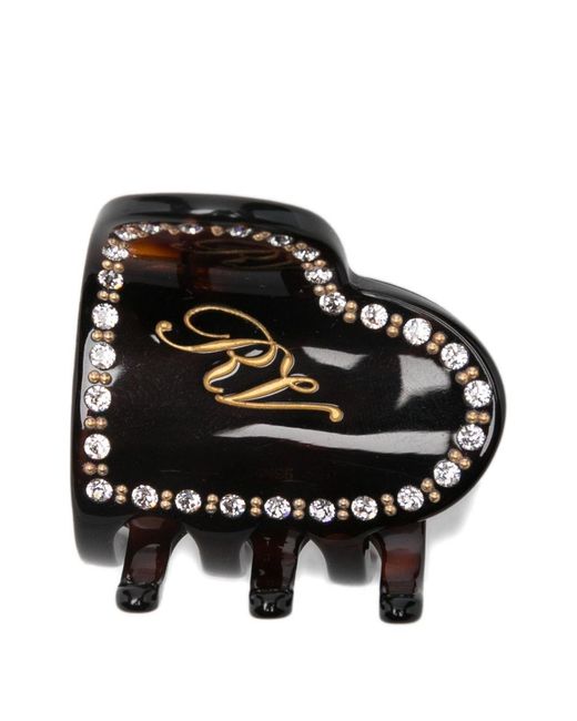 Roger Vivier Black Heart Hair Clip