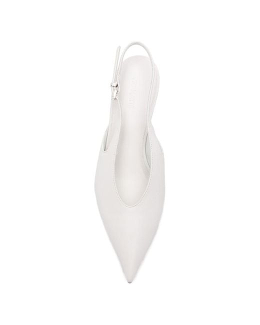 Vic Matié White Leather Slingbacks