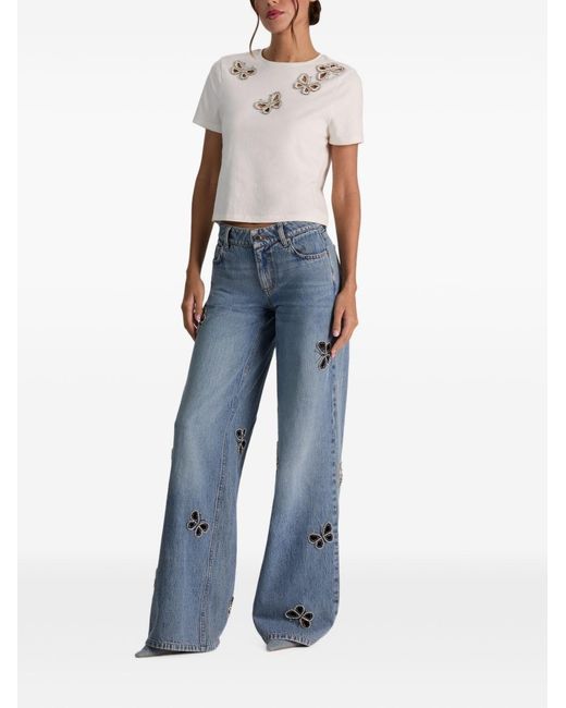 Alice + Olivia Blue Cutout Denim Jeans