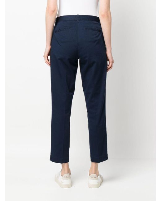 Polo Ralph Lauren Blue High-waisted Slim-fit Trousers