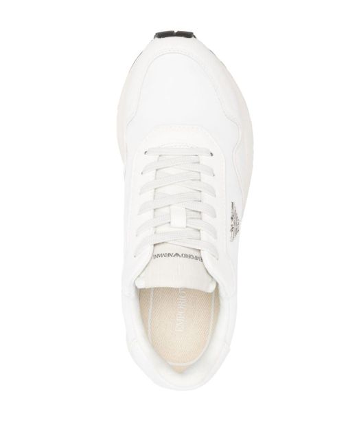 Emporio Armani White Logo Low-top Sneakers for men