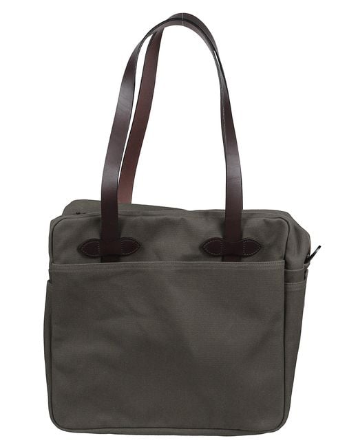Filson Black Tote Bag With Zipper Luggage for men