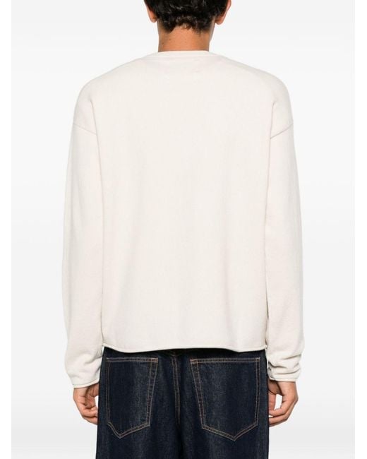 Extreme Cashmere White Cashmere Crewneck Sweater