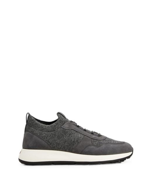 Tod's White Leather And Knit Sneakers for men
