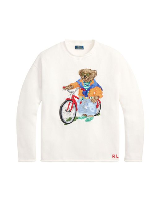 Polo Ralph Lauren White Crewneck Sweater for men
