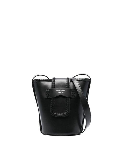 Emporio Armani Black Leather Bucket Bag