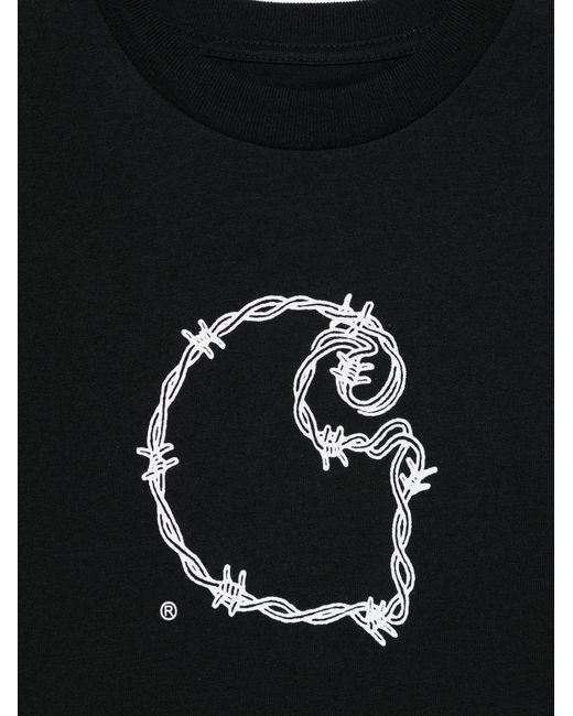 Carhartt Black Logo Cotton T-Shirt for men