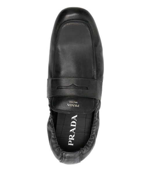 Prada Black Leather Loafers for men