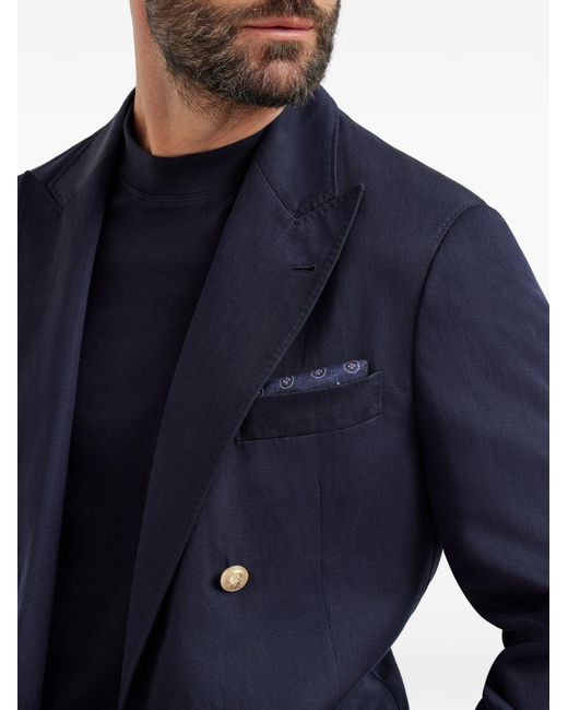 Brunello Cucinelli Blue Silk Foulard for men