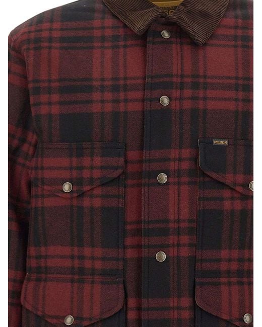 Filson Red Spokane Insulated Checked Jacket for men