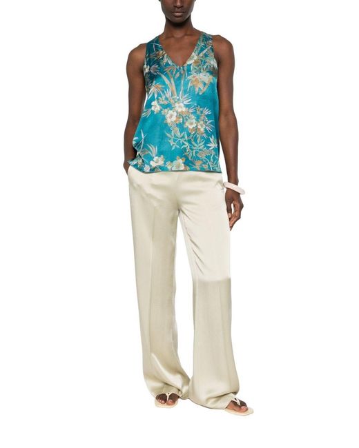 Forte_forte Blue Printed Satin Top