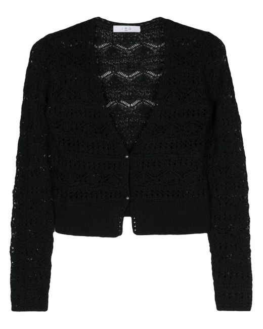 IRO Black Leylae Open-knit Cardigan