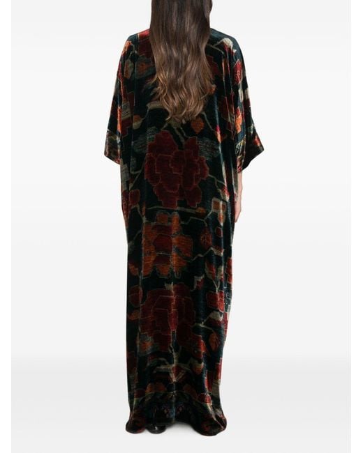 Pierre Louis Mascia Black Printed Long Dress