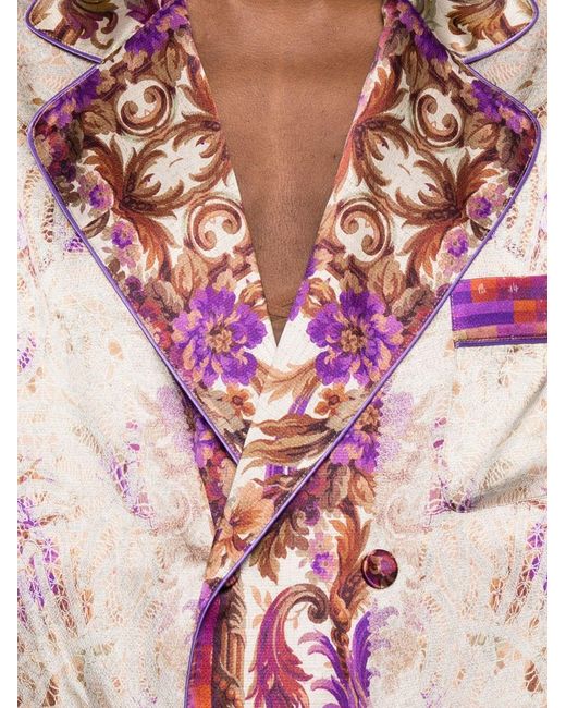 Pierre Louis Mascia Pink Printed Silk Jacket