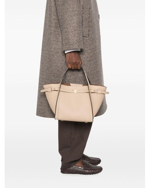 Tod's Natural T Timeless Small Leather Tote Bag