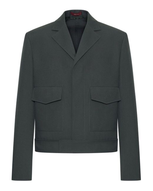 Gucci Black Embossed Wool Gabardine Jacket for men
