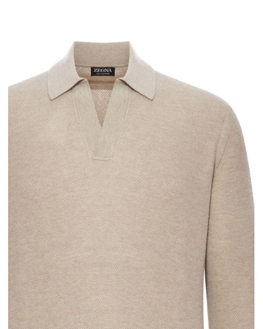 Zegna Natural Cashmere Polo for men