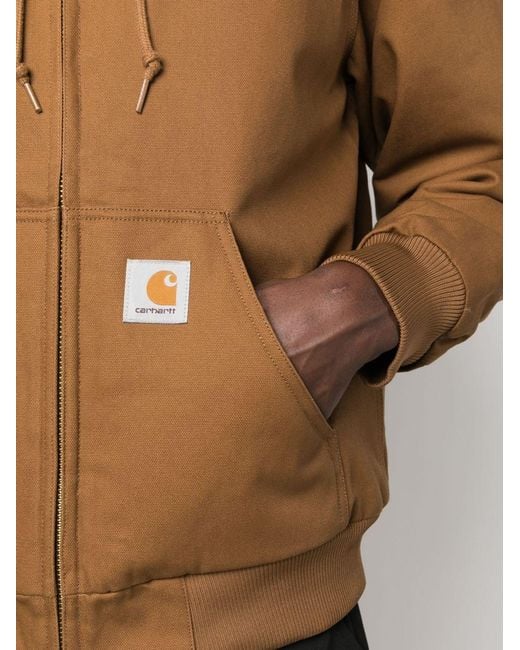 Carhartt Brown Canvas Hooded Jacket for men