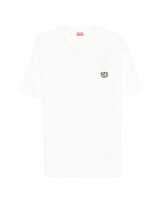 KENZO White Wild Tiger Cotton T-Shirt for men