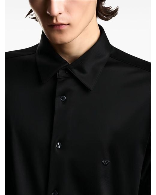 Emporio Armani Black Cotton Shirt for men