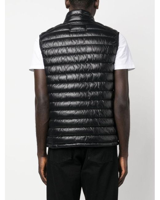 Karl Lagerfeld Black Zip-up Quilted Gilet for men