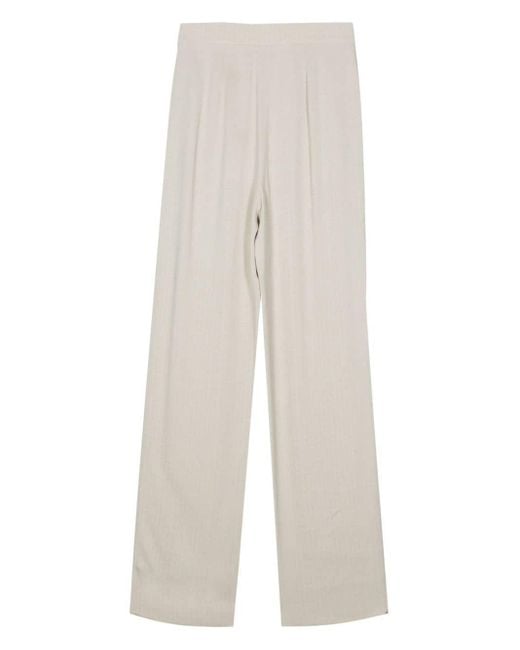 Emporio Armani White High-Waisted Trousers