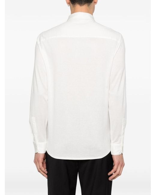 Emporio Armani White Cotton Blend Shirt for men
