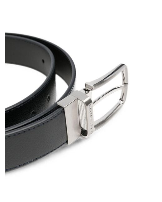 Emporio Armani Black Leather Belt for men
