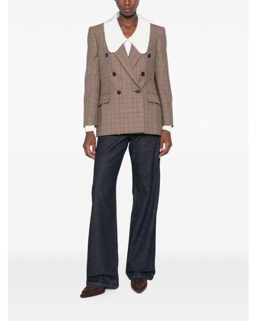 Chloé Brown Wool Double-Breasted Jacket