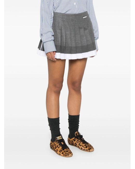 Miu Miu Gray Pleated Mini Skirt