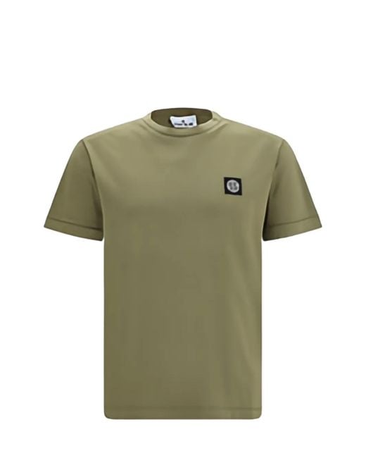Stone Island Green Logo T-Shirt for men