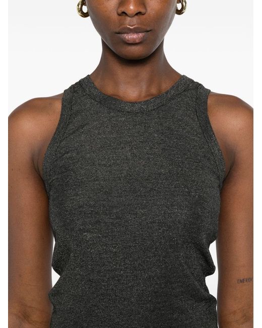 Brunello Cucinelli Gray Metallic-effect Sleeveless Top