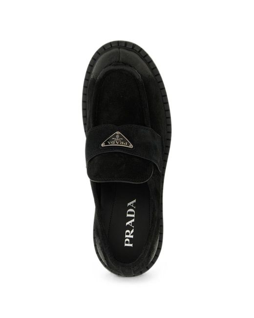 Prada Black Leather Loafers for men