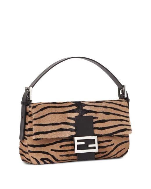 Fendi Metallic Baguette Leather Shoulder Bag