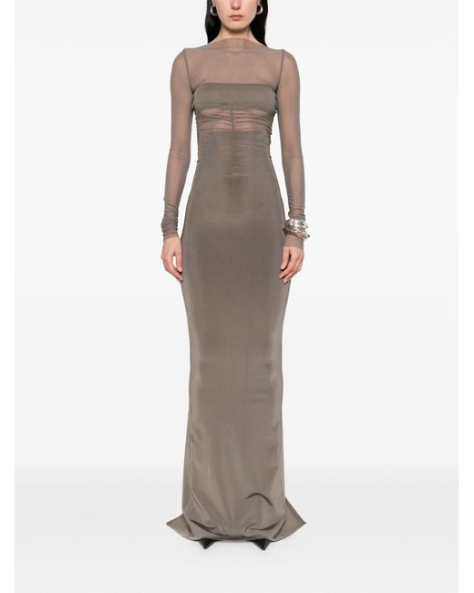 Rick Owens Gray "Dirt Coda" Long Skirt