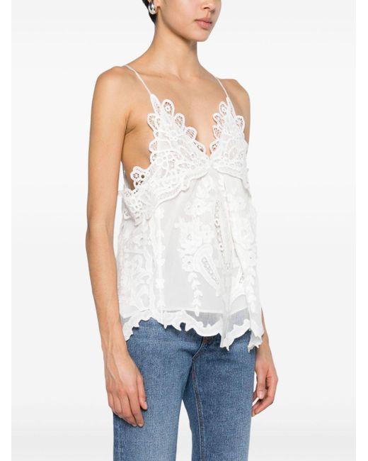 Isabel Marant White Victoria Embroidered Top