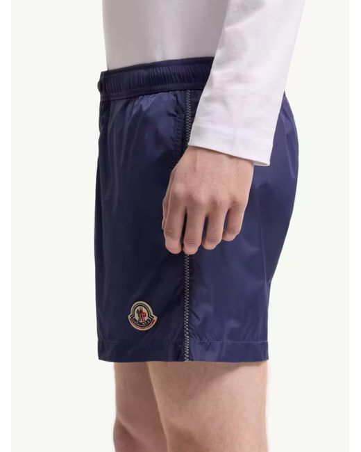 Moncler Blue Logo Swim Shorts for men