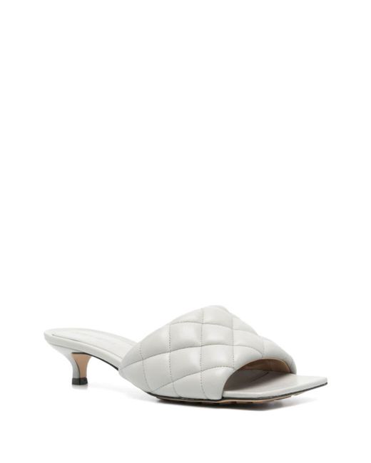 Bottega Veneta White Padded Leather Mules