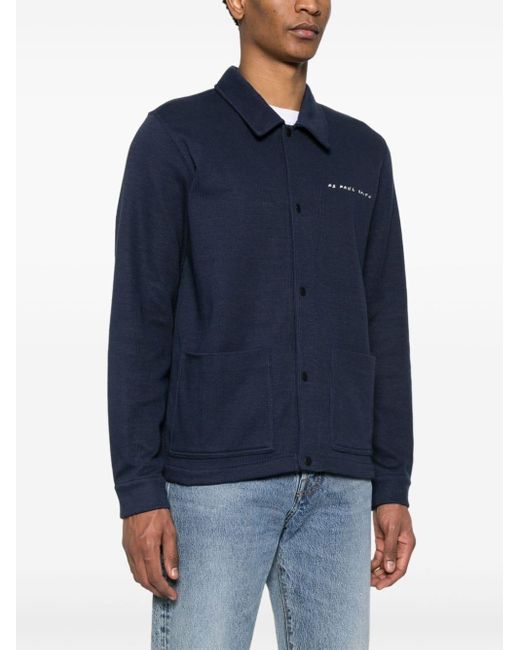 PS by Paul Smith Blue Logo-embroidered Cardigan for men