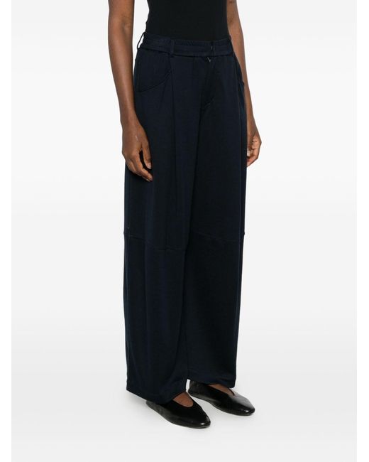 Brunello Cucinelli Blue Cotton And Silk Blend Trousers