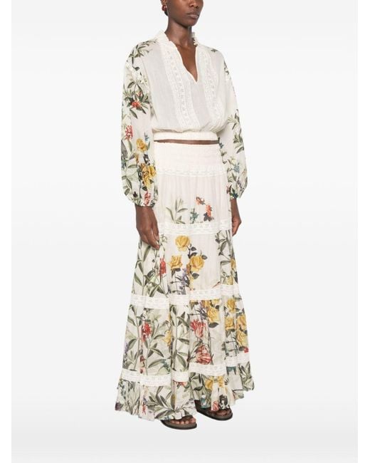 Alice + Olivia Natural Cassie Cropped Blouse