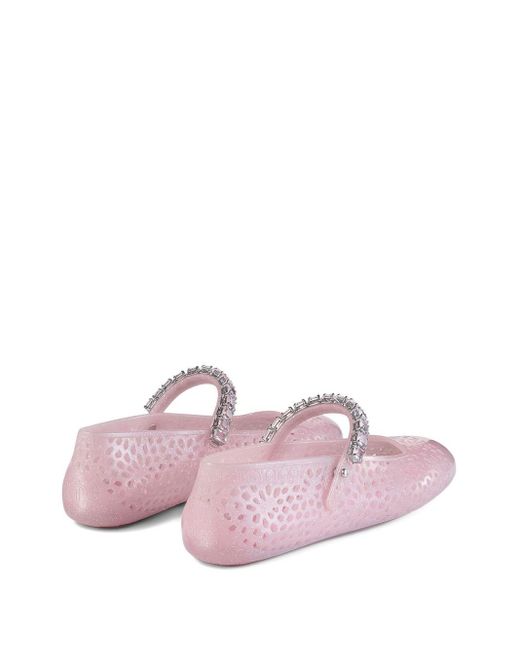 Jimmy Choo Pink The Jelly Glittered Ballets