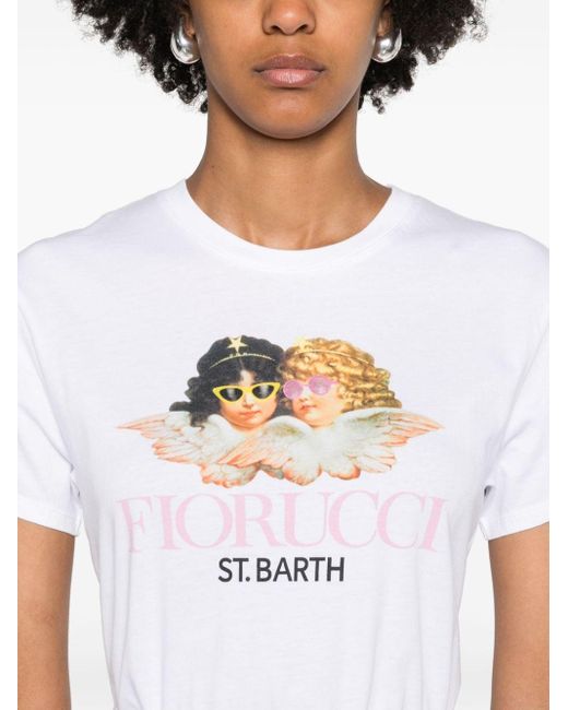 Mc2 Saint Barth White X Fiorucci Angels-print T-shirt
